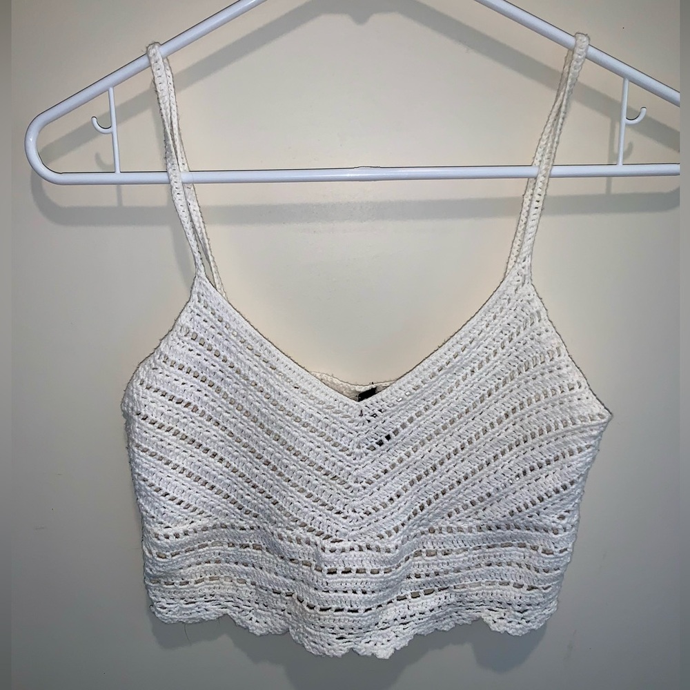 H&M white crochet crop top